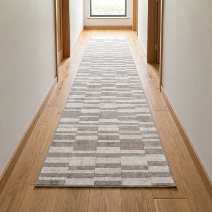 Muddy Carpet Brickline Washable Area Rugs for Living Room, Bedroom & Dining Room – Modern Soft Low Pile Non Slip Carpet – Pet Friendly Waterproof Foldable Rugs for Home