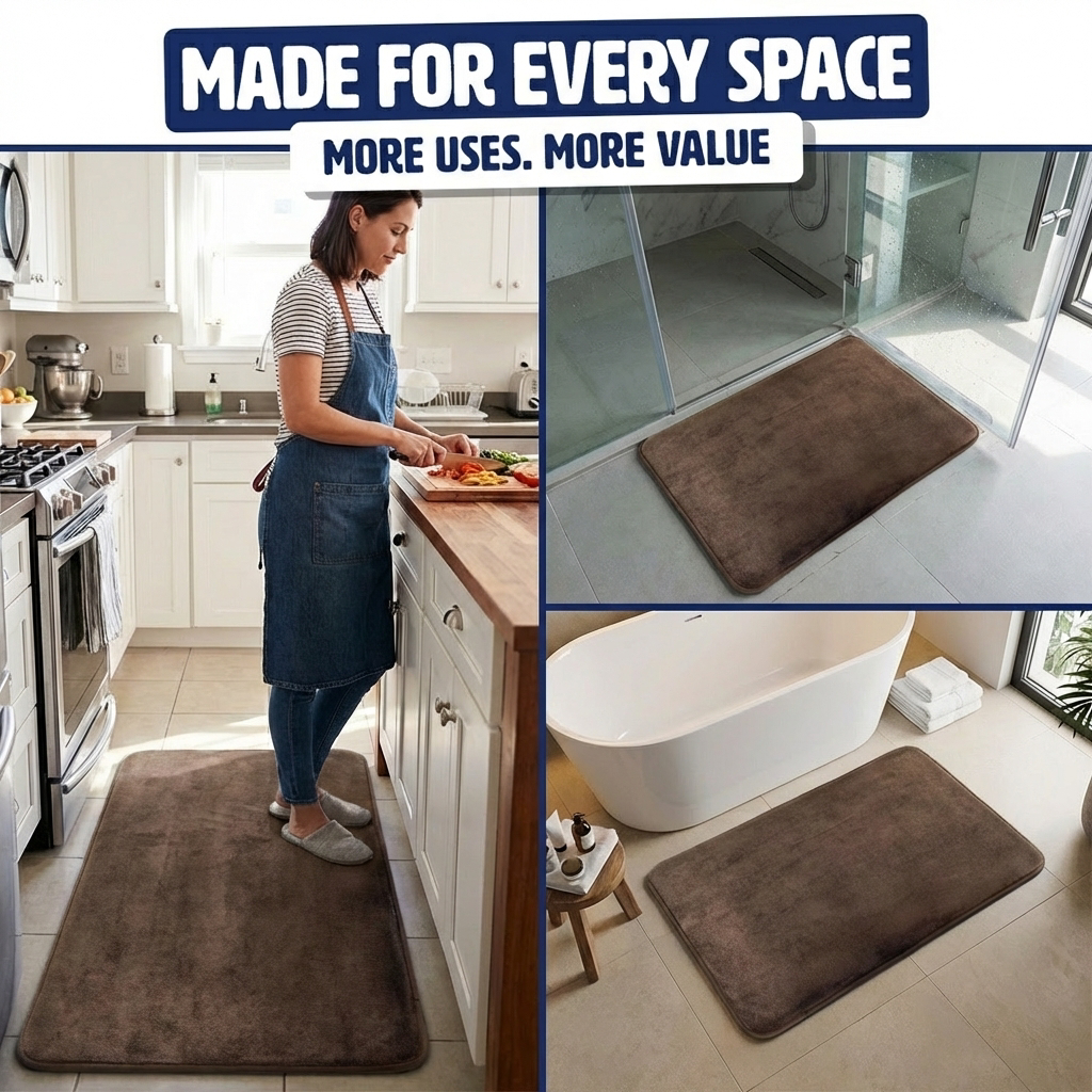 Muddymats® Memory Foam Bath Mat Set 2 Piece – Velvet Soft Non Slip Bathroom Rugs Set, Thick Absorbent Washable Bath Mats for Bathroom Floor and Shower, 20"x30" + 20"x20" U-Shaped