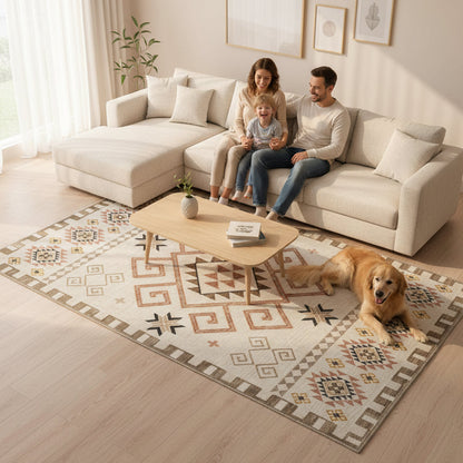 Muddy Carpet Sedona Washable Area Rugs for Living Room, Bedroom & Dining Room – Modern Soft Low Pile Non Slip Carpet – Pet Friendly Waterproof Foldable Rugs for Home