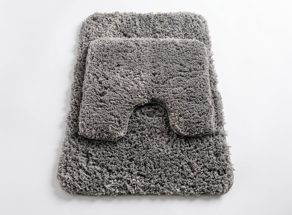 Muddymats® Fluffy Bathroom Rugs 2 Piece Set, Soft Absorbent Microfiber Bath Mats, Non Slip, Quick Dry, Machine Washable for Floor, Tub, Shower & Toilet, 20"x30" + 20"x20" U-Shaped