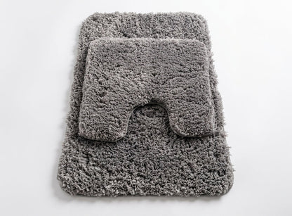 Muddymats® Fluffy Bathroom Rugs 2 Piece Set, Soft Absorbent Microfiber Bath Mats, Non Slip, Quick Dry, Machine Washable for Floor, Tub, Shower & Toilet, 20"x30" + 20"x20" U-Shaped