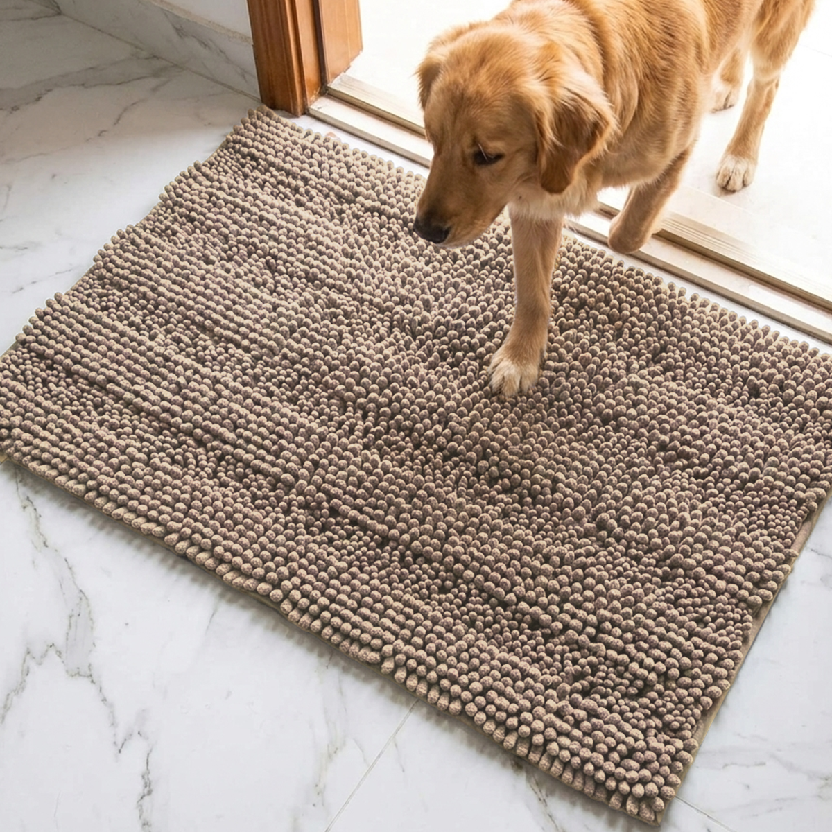 Muddymats® StripeMax Dog Floor Mat for Muddy Paws – Thick Plush Striped Chenille Muddy Carpet®, Super Water Absorbent Microfiber, Quick Dry, Slip Resistant Washable Indoor Mat