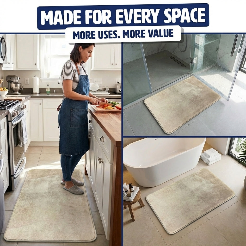 Muddymats® Memory Foam Bath Mat Set 2 Piece – Velvet Soft Non Slip Bathroom Rugs Set, Thick Absorbent Washable Bath Mats for Bathroom Floor and Shower, 20"x30" + 20"x20" U-Shaped