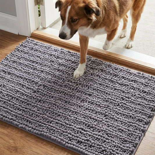 Muddymats® DuoMax Dog Door Mat for Muddy Paws – Dual-Texture Absorbent Mat Chenille Entryway Muddy Carpet®, Microfiber Quick Dry, Slip Resistant Machine Washable Indoor Mat