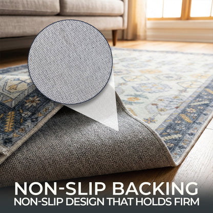 Muddy Carpet Celeste Washable Area Rugs for Living Room, Bedroom & Dining Room – Modern Soft Low Pile Non Slip Carpet – Pet Friendly Waterproof Foldable Rugs for Home