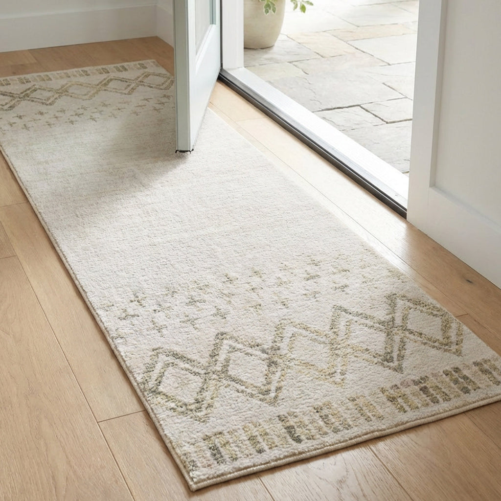 Muddy Carpet Tribal Washable Area Rugs for Living Room, Bedroom & Dining Room – Modern Soft Low Pile Non Slip Carpet – Pet Friendly Waterproof Foldable Rugs for Home