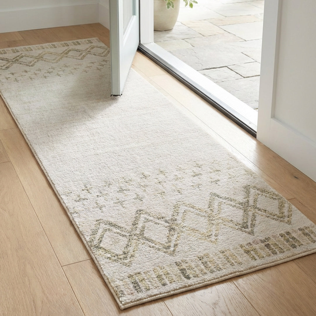 Muddy Carpet Tribal Washable Area Rugs for Living Room, Bedroom & Dining Room – Modern Soft Low Pile Non Slip Carpet – Pet Friendly Waterproof Foldable Rugs for Home