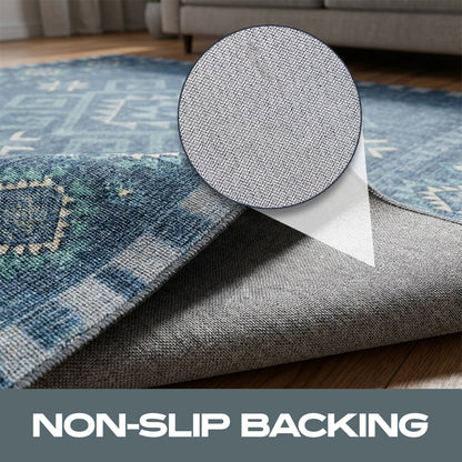 Muddy Carpet Mesa Washable Area Rugs for Living Room, Bedroom & Dining Room – Modern Soft Low Pile Non Slip Carpet – Pet Friendly Waterproof Foldable Rugs for Home