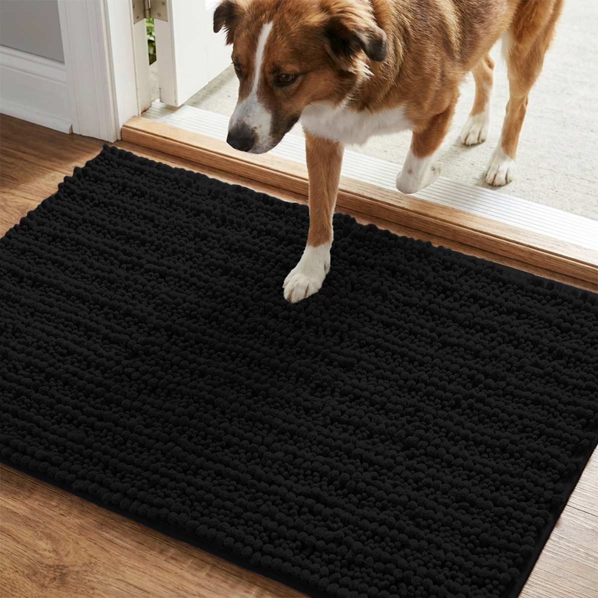 Muddymats® DuoMax Dog Door Mat for Muddy Paws – Dual-Texture Absorbent Mat Chenille Entryway Muddy Carpet®, Microfiber Quick Dry, Slip Resistant Machine Washable Indoor Mat