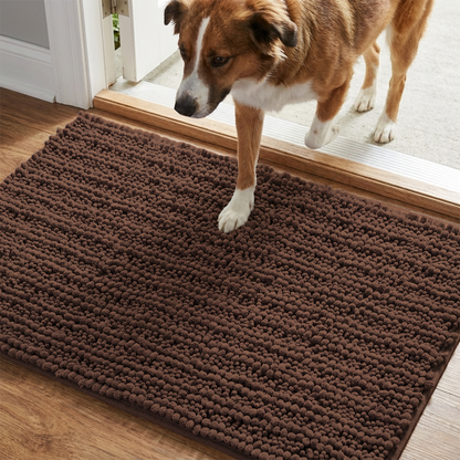 Muddymats® DuoMax Dog Door Mat for Muddy Paws – Dual-Texture Absorbent Mat Chenille Entryway Muddy Carpet®, Microfiber Quick Dry, Slip Resistant Machine Washable Indoor Mat