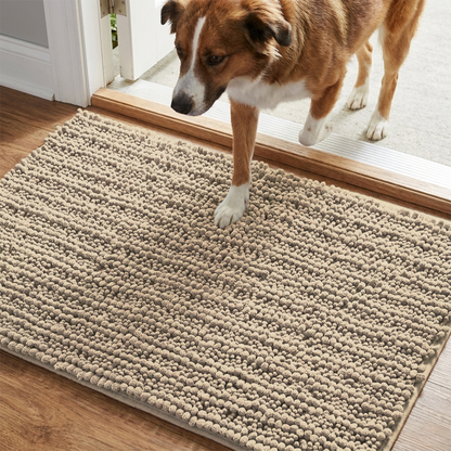 Muddymats® DuoMax Dog Door Mat for Muddy Paws – Dual-Texture Absorbent Mat Chenille Entryway Muddy Carpet®, Microfiber Quick Dry, Slip Resistant Machine Washable Indoor Mat