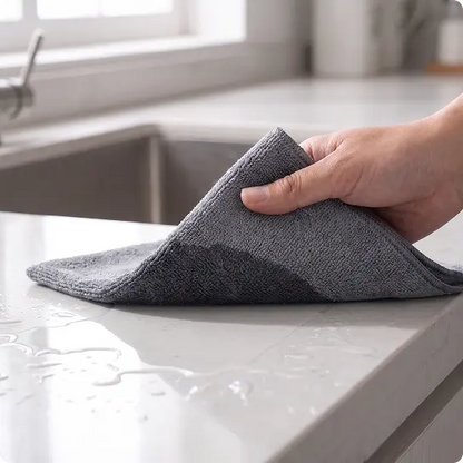 Muddymats® Kitchen Towels 3 Pack - Super Absorbent Microfiber Dish Cloths, Quick Dry Soft Cleaning Towels for Dishes, Counters and Spills, Machine Washable, Grey 11.8" x 11.8"