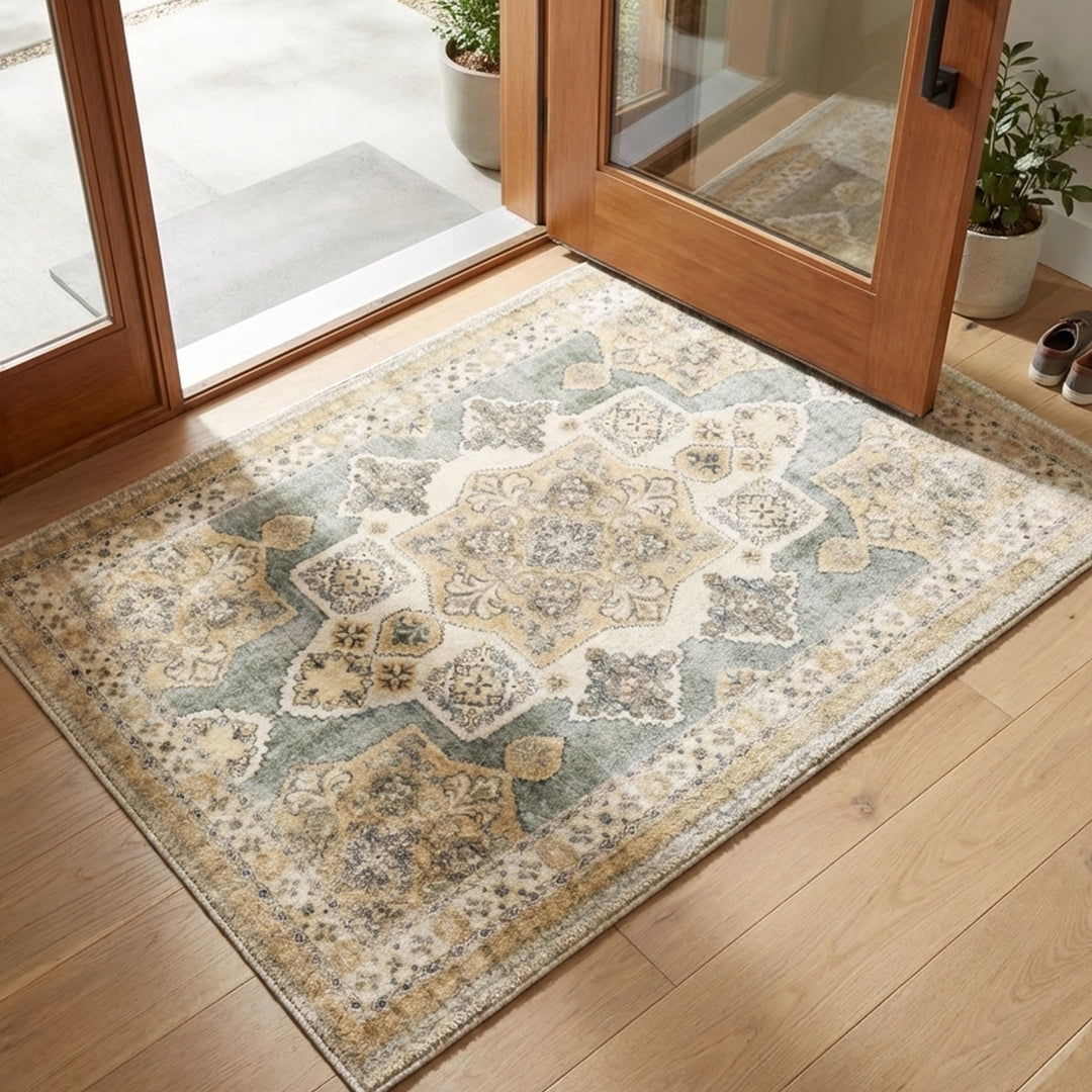 Muddy Carpet Monarch Washable Area Rugs for Living Room, Bedroom & Dining Room – Modern Soft Low Pile Non Slip Carpet – Pet Friendly Waterproof Foldable Rugs for Home