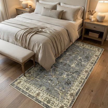 Muddy Carpet Duskfall Washable Area Rugs for Living Room, Bedroom & Dining Room – Modern Soft Low Pile Non Slip Carpet – Pet Friendly Waterproof Foldable Rugs for Home