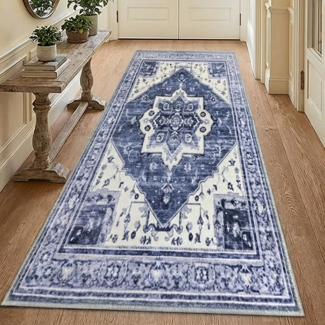Muddy Carpet Admiral Washable Area Rugs for Living Room, Bedroom & Dining Room – Modern Soft Low Pile Non Slip Carpet – Pet Friendly Waterproof Foldable Rugs for Home