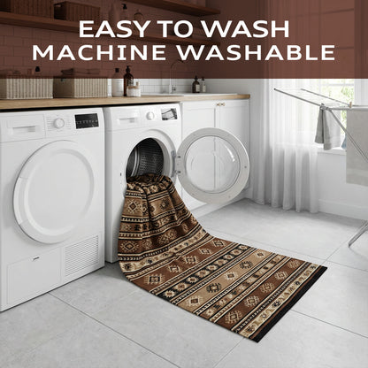 Muddy Carpet Nomad Washable Area Rugs for Living Room, Bedroom & Dining Room – Modern Soft Low Pile Non Slip Carpet – Pet Friendly Waterproof Foldable Rugs for Home