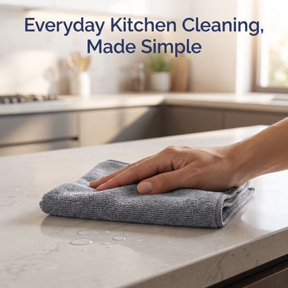 Muddymats® Kitchen Towels 3 Pack - Super Absorbent Microfiber Dish Cloths, Quick Dry Soft Cleaning Towels for Dishes, Counters and Spills, Machine Washable, Grey 11.8" x 11.8"