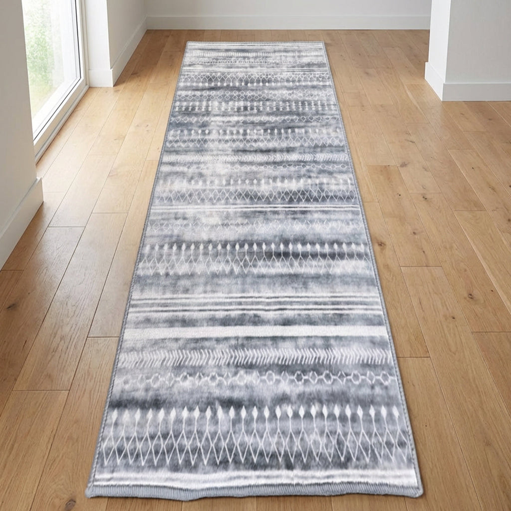 Muddy Carpet Greyline Washable Area Rugs for Living Room, Bedroom & Dining Room – Modern Soft Low Pile Non Slip Carpet – Pet Friendly Waterproof Foldable Rugs for Home