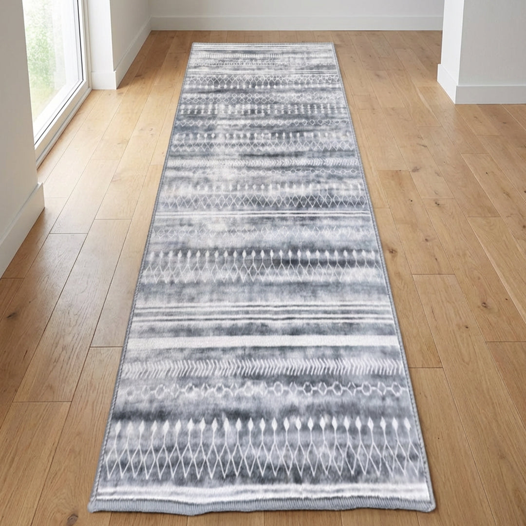 Muddy Carpet Greyline Washable Area Rugs for Living Room, Bedroom & Dining Room – Modern Soft Low Pile Non Slip Carpet – Pet Friendly Waterproof Foldable Rugs for Home