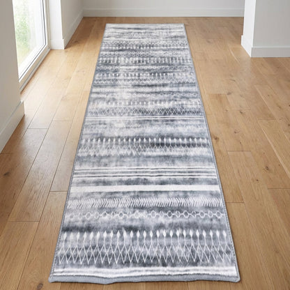 Muddy Carpet Greyline Washable Area Rugs for Living Room, Bedroom & Dining Room – Modern Soft Low Pile Non Slip Carpet – Pet Friendly Waterproof Foldable Rugs for Home