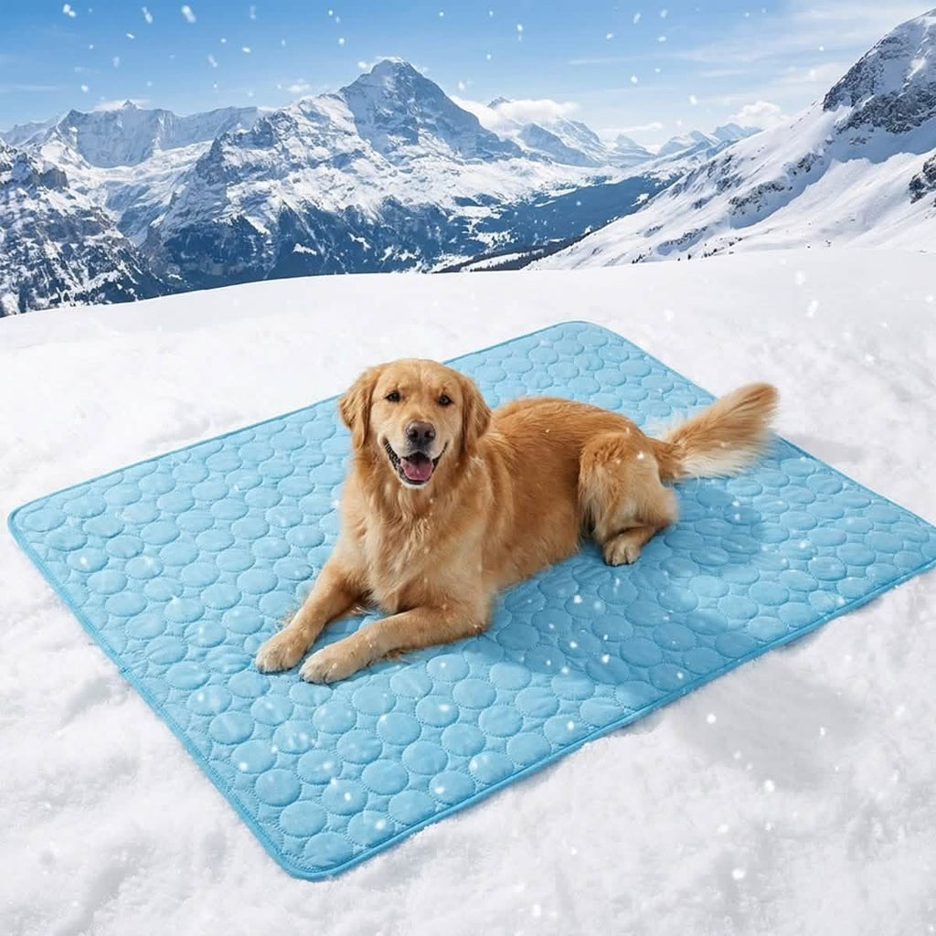 Muddymats® Self-Cooling Dog Mat, Ice Silk Cooling Pad for Dogs & Cats, No Water or Electricity Needed, Easy to Clean Non-Slip Summer Pet Mat for Indoor & Outdoor, Sofa, Crate & Car