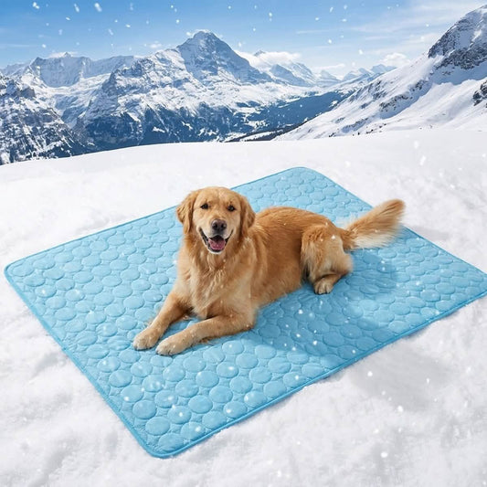 Muddymats® Self-Cooling Dog Mat, Ice Silk Cooling Pad for Dogs & Cats, No Water or Electricity Needed, Easy to Clean Non-Slip Summer Pet Mat for Indoor & Outdoor, Sofa, Crate & Car