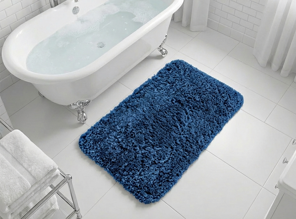 Muddymats® Fluffy Bathroom Rug, Soft Absorbent Microfiber Bath Mat, Non Slip, Quick Dry, Machine Washable for Bathroom Floor, Tub, Shower, Toilet and Sink