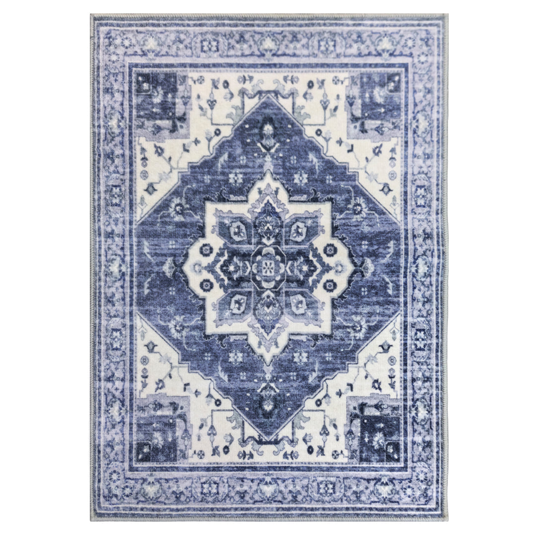 Muddy Carpet Admiral Washable Area Rugs for Living Room, Bedroom & Dining Room – Modern Soft Low Pile Non Slip Carpet – Pet Friendly Waterproof Foldable Rugs for Home