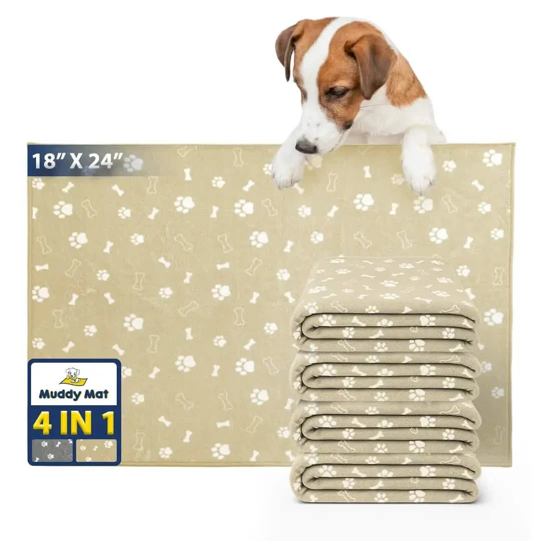 Muddymats® Washable Pee Pads for Dogs, Super Absorbent Reusable Puppy Pads–100% Waterproof Pee & Potty Training Pads for Pets, Non-Slip Dog Pads for Crates, Playpens and Floors