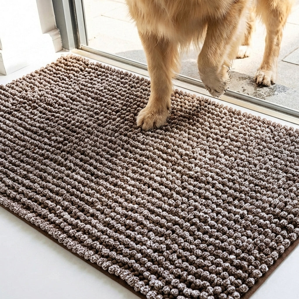Muddymats® T.Max Dual Tone Indoor Dog Door Mat & Bathroom Rugs – Non Slip Chenille Entryway Rug for Muddy Paws, Super Absorbent Washable Front Door Mat, Quick Dry Bath Mat