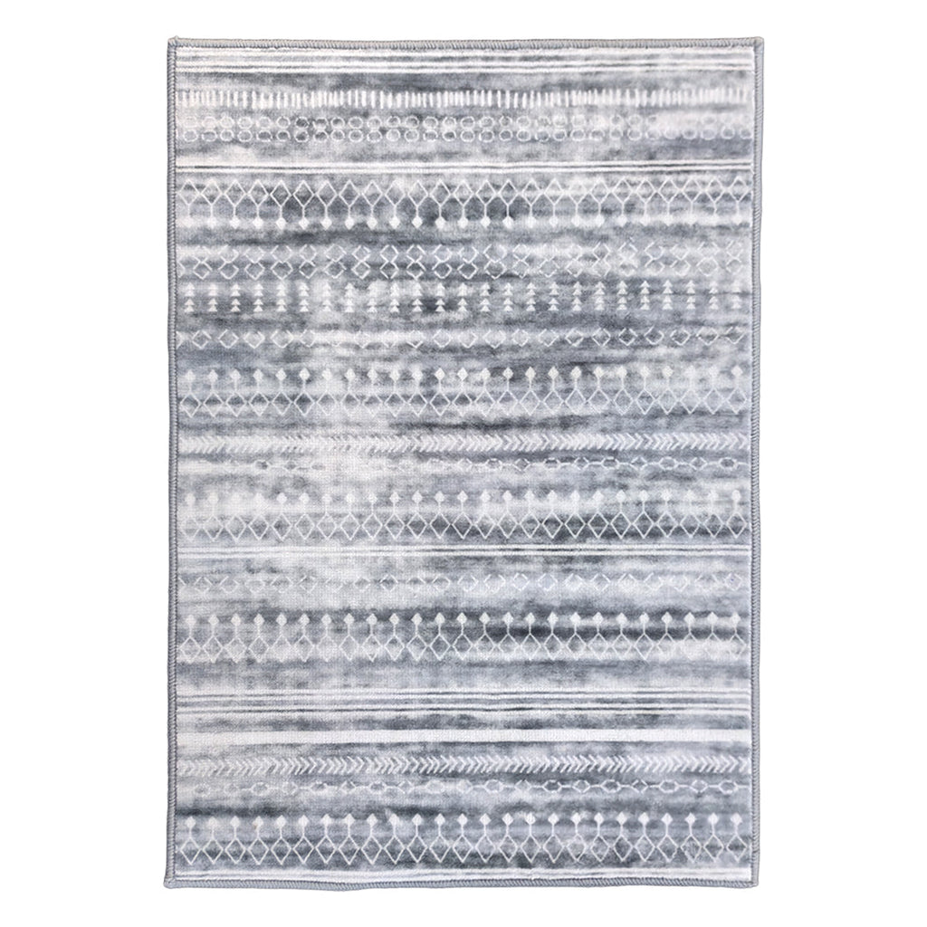 Muddy Carpet Greyline Washable Area Rugs for Living Room, Bedroom & Dining Room – Modern Soft Low Pile Non Slip Carpet – Pet Friendly Waterproof Foldable Rugs for Home