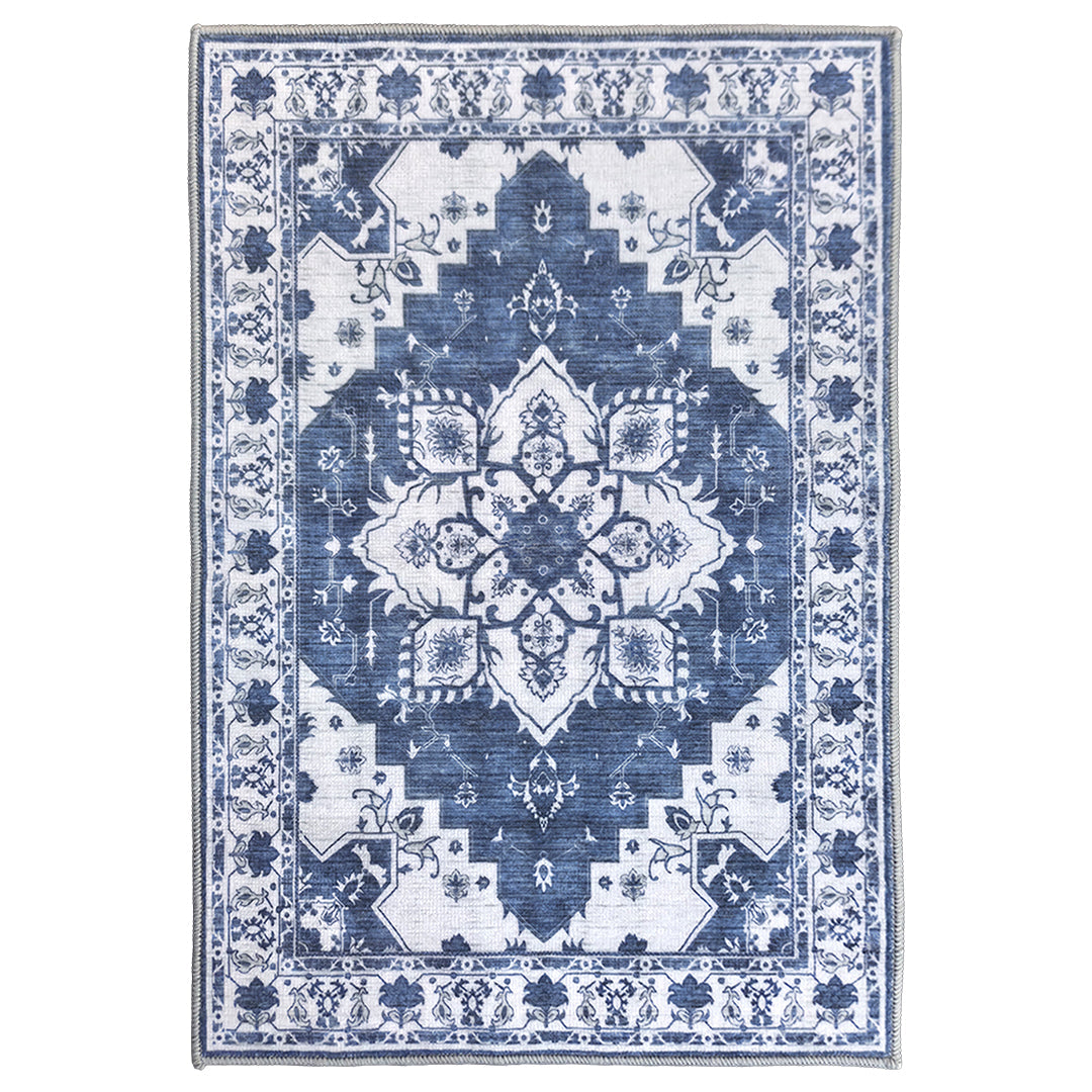 Muddy Carpet Navybell Washable Area Rugs for Living Room, Bedroom & Dining Room – Modern Soft Low Pile Non Slip Carpet – Pet Friendly Waterproof Foldable Rugs for Home