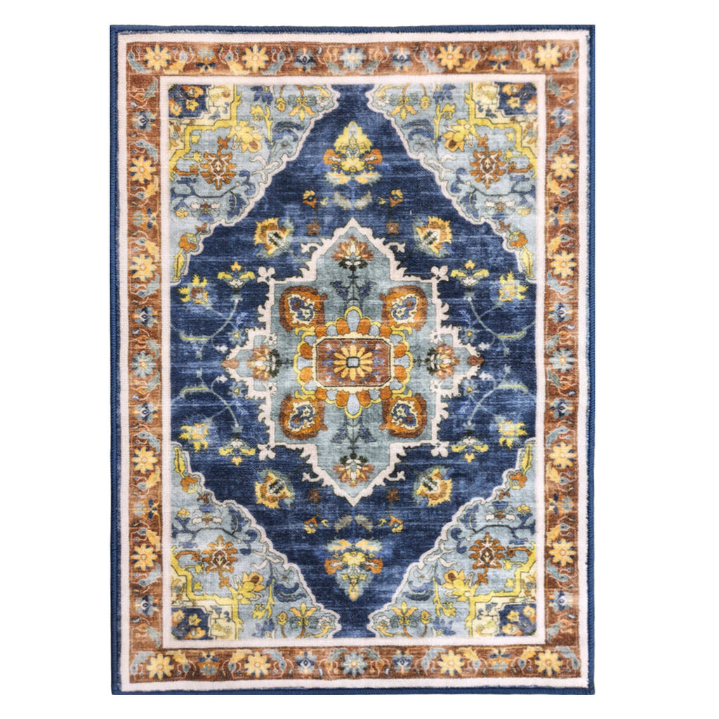 Muddy Carpet Mosaic Washable Area Rugs for Living Room, Bedroom & Dining Room – Modern Soft Low Pile Non Slip Carpet – Pet Friendly Waterproof Foldable Rugs for Home