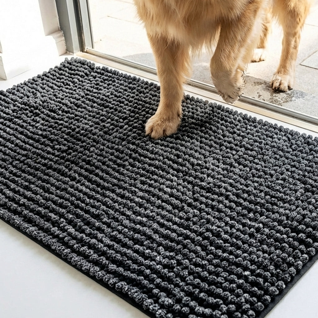 Muddymats® T.Max Dual Tone Indoor Dog Door Mat & Bathroom Rugs – Non Slip Chenille Entryway Rug for Muddy Paws, Super Absorbent Washable Front Door Mat, Quick Dry Bath Mat