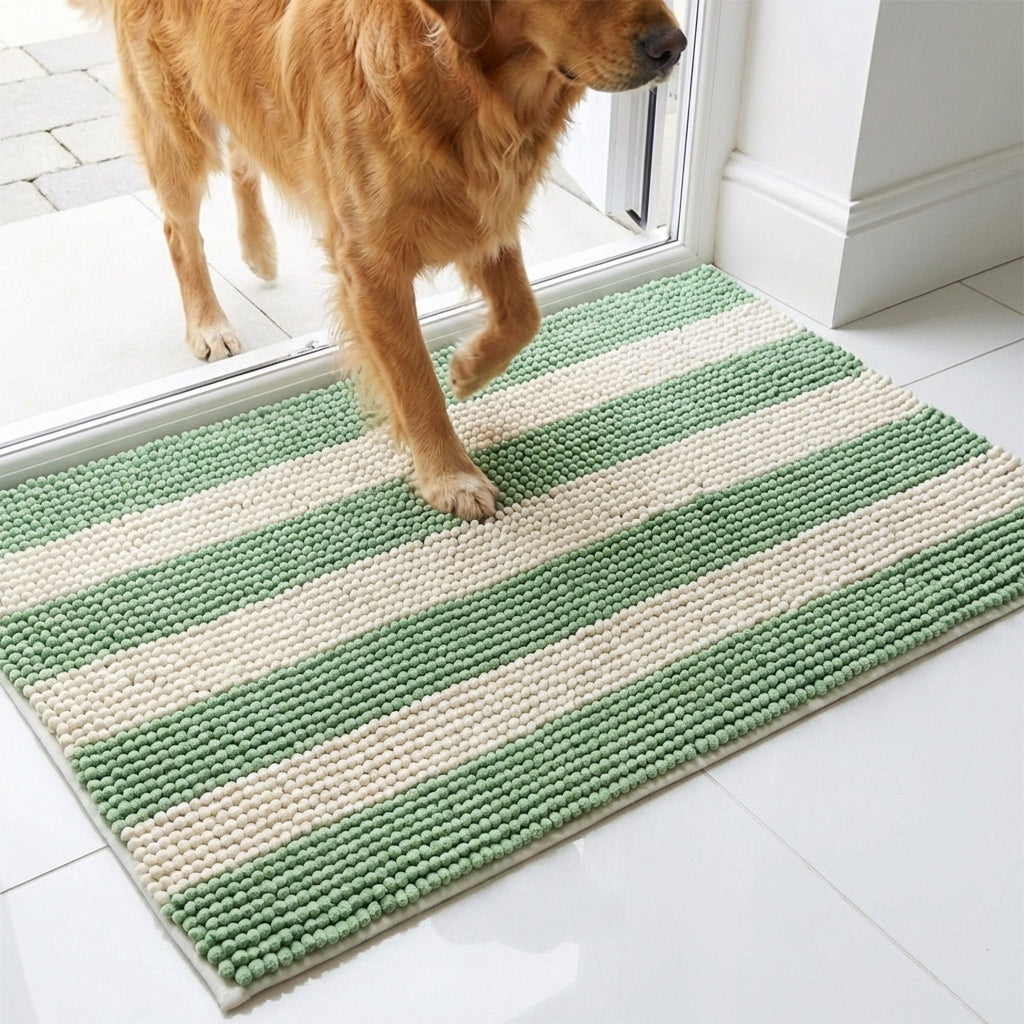 Muddymats® Horizontal Loop Design Super Absorbent Chenille Dog Door Mat for Muddy Paws – Non-Slip, Machine Washable Indoor Entry Rug, Quick-Dry Pet Mat for Entryway