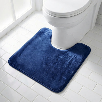 Muddymats® Memory Foam Bath Mat Set 2 Piece – Velvet Soft Non Slip Bathroom Rugs Set, Thick Absorbent Washable Bath Mats for Bathroom Floor and Shower, 20"x30" + 20"x20" U-Shaped
