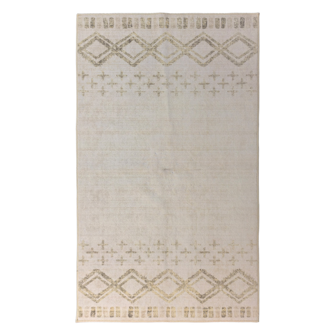 Muddy Carpet Tribal Washable Area Rugs for Living Room, Bedroom & Dining Room – Modern Soft Low Pile Non Slip Carpet – Pet Friendly Waterproof Foldable Rugs for Home