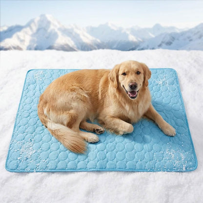 Muddymats® Self-Cooling Dog Mat, Ice Silk Cooling Pad for Dogs & Cats, No Water or Electricity Needed, Easy to Clean Non-Slip Summer Pet Mat for Indoor & Outdoor, Sofa, Crate & Car