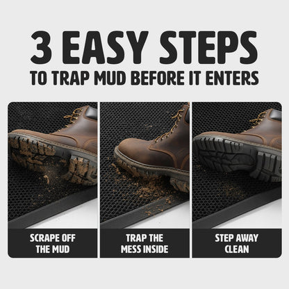 Muddymats® Semi-Circle Meshy Door Mat Heavy-Duty Quick-Dry Floor Mat, Sand & Dirt Trapper for Indoor & Outdoor, Ideal for Entrance, Patios & Garages, Low-Profile, Non-Slip, Washable, Mudroom