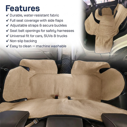 Muddymats® Petite Chenille Dog Car Seat Cover for Back Seat, 100% Waterproof Dog Hammock for Car, SUVs & Trucks, Heavy Duty, Scratch Proof Car Seat Cover, Slip Resistant Backing & Side Flaps