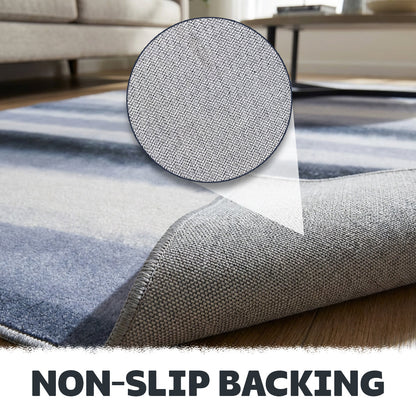 Muddy Carpet Mist Washable Area Rugs for Living Room, Bedroom & Dining Room – Modern Soft Low Pile Non Slip Carpet – Pet Friendly Waterproof Foldable Rugs for Home