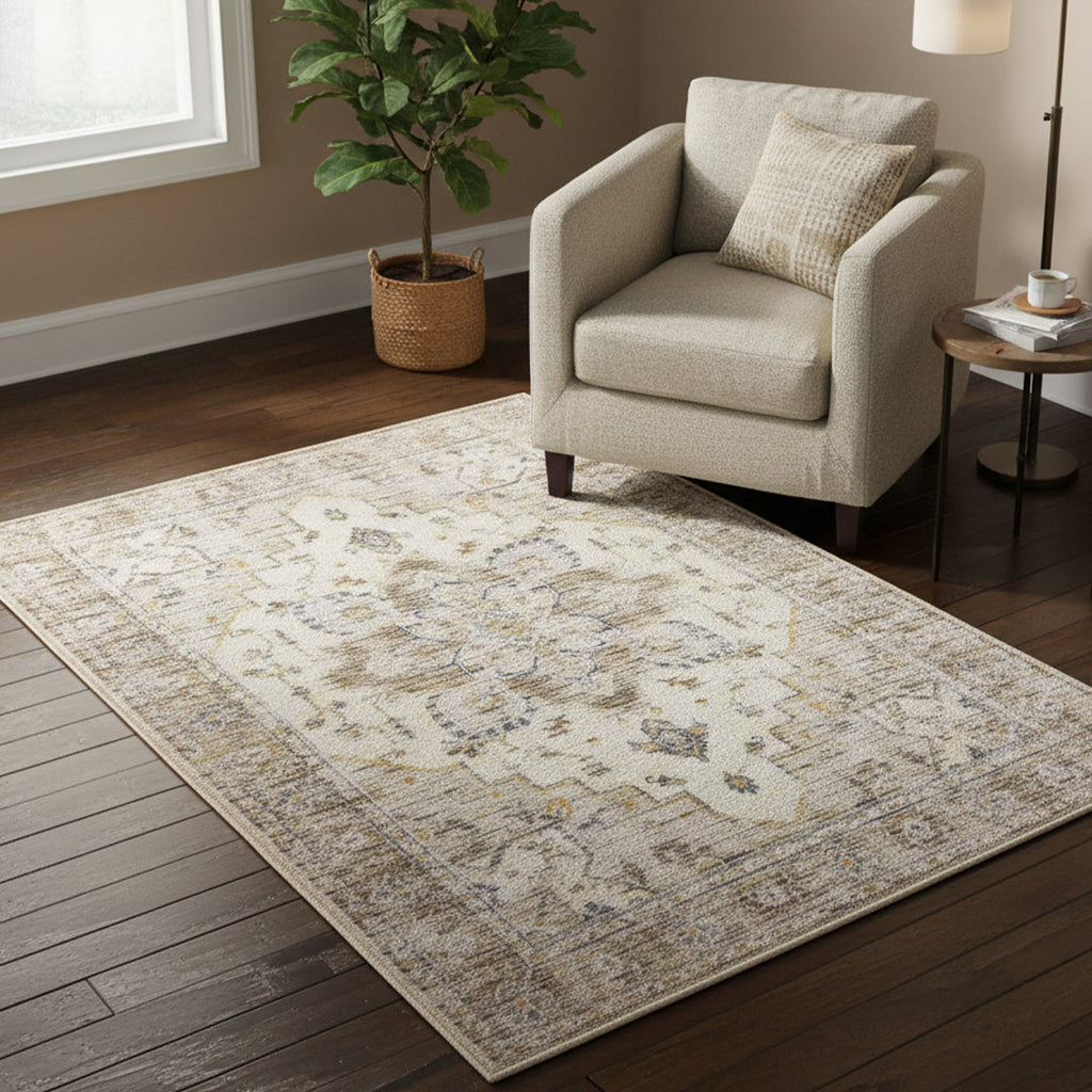 Muddy Carpet Tuscany Washable Area Rugs for Living Room, Bedroom & Dining Room – Modern Soft Low Pile Non Slip Carpet – Pet Friendly Waterproof Foldable Rugs for Home