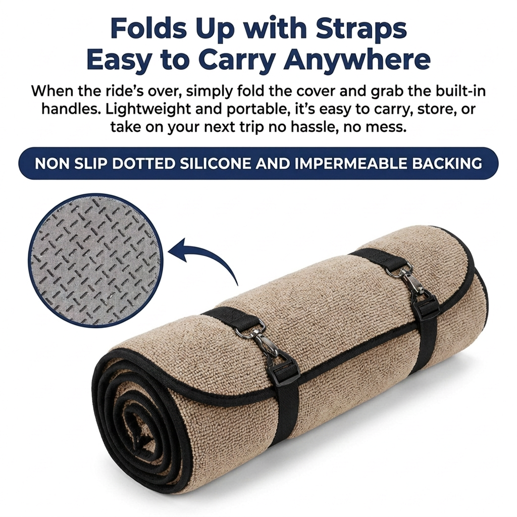 Muddymats® Petite Chenille Dog Car Seat Cover for Back Seat, 100% Waterproof Dog Hammock for Car, SUVs & Trucks, Heavy Duty, Scratch Proof Car Seat Cover, Slip Resistant Backing & Side Flaps