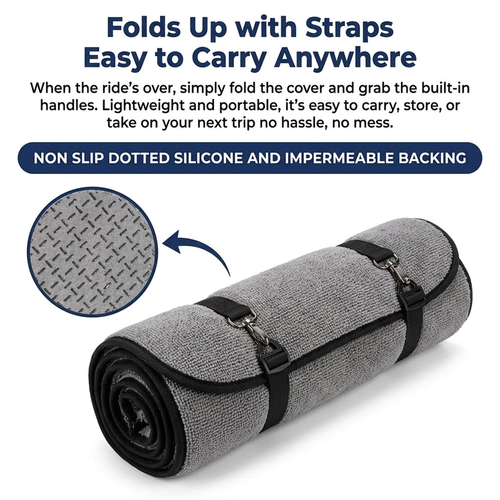 Muddymats® Petite Chenille Dog Car Seat Cover for Back Seat, 100% Waterproof Dog Hammock for Car, SUVs & Trucks, Heavy Duty, Scratch Proof Car Seat Cover, Slip Resistant Backing & Side Flaps