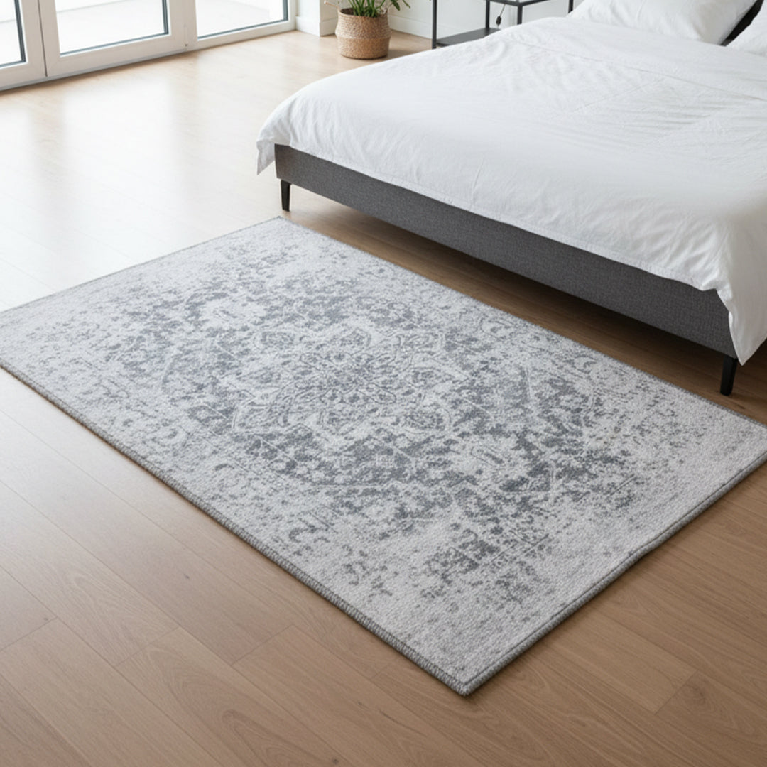 Muddy Carpet Frostbell Washable Area Rugs for Living Room, Bedroom & Dining Room – Modern Soft Low Pile Non Slip Carpet – Pet Friendly Waterproof Foldable Rugs for Home