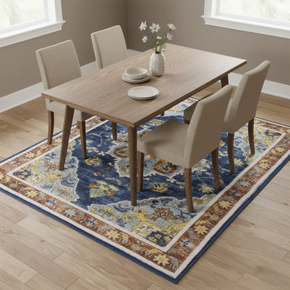 Muddy Carpet Mosaic Washable Area Rugs for Living Room, Bedroom & Dining Room – Modern Soft Low Pile Non Slip Carpet – Pet Friendly Waterproof Foldable Rugs for Home