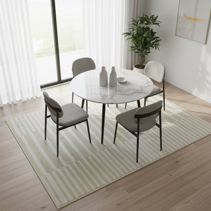 Muddy Carpet Creamline Washable Area Rugs for Living Room, Bedroom & Dining Room – Modern Soft Low Pile Non Slip Carpet – Pet Friendly Waterproof Foldable Rugs for Home