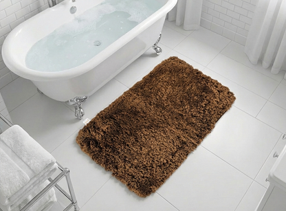 Muddymats® Fluffy Bathroom Rug, Soft Absorbent Microfiber Bath Mat, Non Slip, Quick Dry, Machine Washable for Bathroom Floor, Tub, Shower, Toilet and Sink