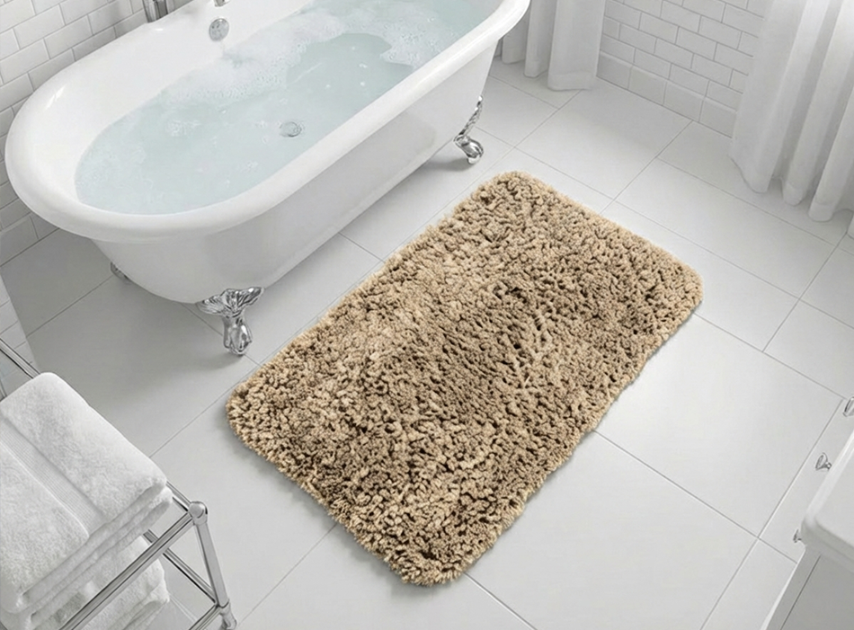 Muddymats® Fluffy Bathroom Rug, Soft Absorbent Microfiber Bath Mat, Non Slip, Quick Dry, Machine Washable for Bathroom Floor, Tub, Shower, Toilet and Sink