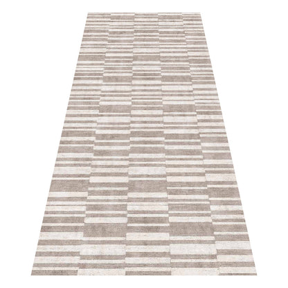 Muddy Carpet Brickline Washable Area Rugs for Living Room, Bedroom & Dining Room – Modern Soft Low Pile Non Slip Carpet – Pet Friendly Waterproof Foldable Rugs for Home